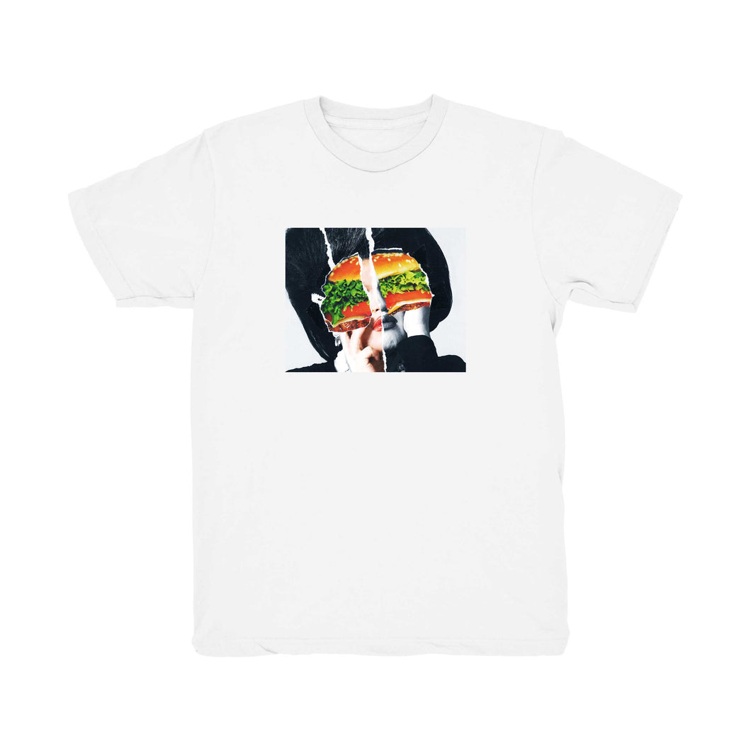 [阿武虎 Tシャツ] hamburger / white